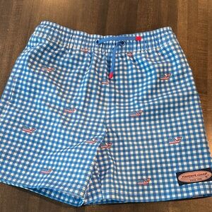 Vineyard Vines Boys Blue Checkered Swim Trunks